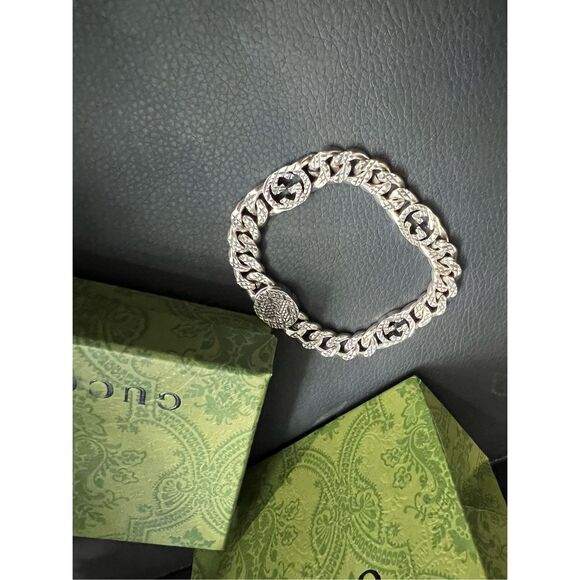 Gucci gg chunky chain bracelet silver tone - Picture 3 of 6